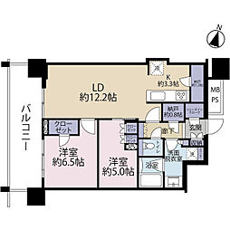 URAWA THE TOWER 2LDKの間取図画像