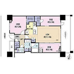 URAWA THE TOWER 3LDKの間取図画像