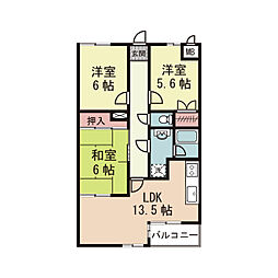 TOHA浦和 3LDKの間取図画像