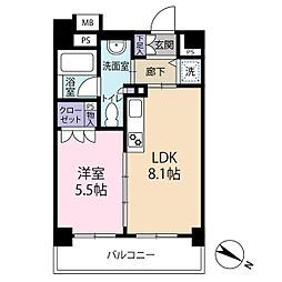 日神デュオステージ浦和高砂 1LDKの間取図画像