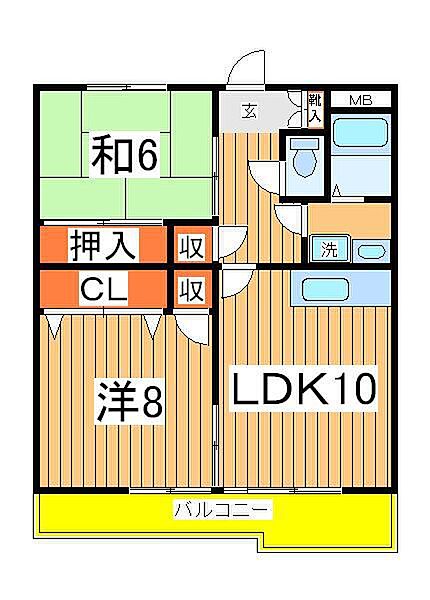 コーポラスＭＡＳＵＤＡ　Ｂ棟 301｜千葉県流山市駒木(賃貸マンション2LDK・3階・60.38㎡)の写真 その2