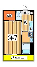 キャメル柏の葉キャンパス7A 3階1Kの間取り