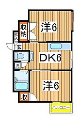 メゾンドレッシュ 2DKの間取図画像