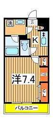 LEVICIA BLDG.III 1Kの間取図画像