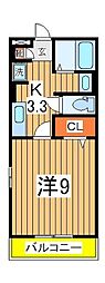 ルーチェ 1Kの間取図画像