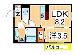 グランツ 1LDKの間取図画像