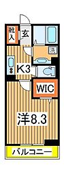 トワ・グレース柏の葉 1Kの間取図画像