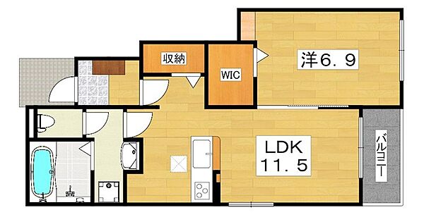 K‘s HOMEII ｜京都府八幡市下奈良出垣内(賃貸アパート1LDK・1階・44.20㎡)の写真 その2