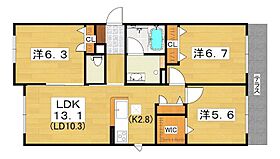 プリムローズくずはIII番館  ｜ 大阪府枚方市船橋本町１丁目（賃貸アパート3LDK・1階・68.37㎡） その2