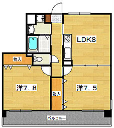 エスペーロ2 2LDKの間取図画像