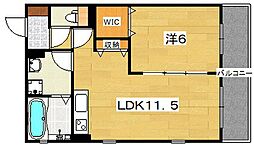 KTIレジデンス牧野 1LDKの間取図画像