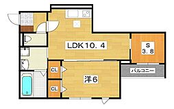ヒカルサ枚方高野道 2LDKの間取図画像