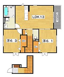 カーサくずは 2LDKの間取図画像