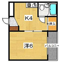 リバーサイド橋本 1Kの間取図画像
