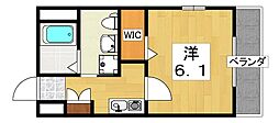 M’sスクエア香里園 5階1Kの間取り