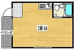 プレアール星丘 ワンルームの間取図画像