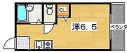 シャンテー中宮 1Kの間取図画像