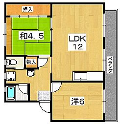 ハイコーポ利余C棟 2LDKの間取図画像