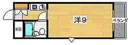 宮之阪マンション ワンルームの間取図画像