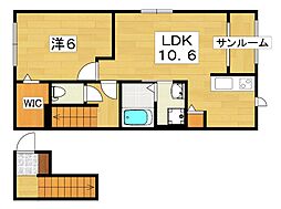 セレーノ渚西 1LDKの間取図画像