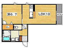 シャーメゾン走谷 1LDKの間取図画像