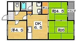 ハイクレスト宮之阪 3DKの間取図画像