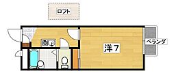 ヴォーグbt 1Kの間取図画像