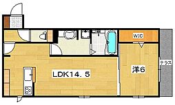 プランドール1 1LDKの間取図画像