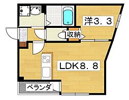 ボヌール宮之阪(ボヌールミヤノサカ) 1LDKの間取図画像