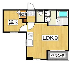 ボヌール宮之阪(ボヌールミヤノサカ) 1LDKの間取図画像