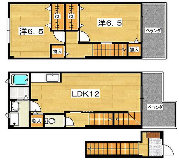 アルカザーレふじ ｜大阪府交野市私部６丁目(賃貸アパート2LDK・2階・62.15㎡)の写真 その2