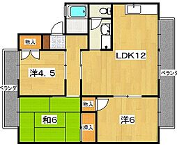 サンライズ星田　A棟  ｜ 大阪府交野市星田４丁目（賃貸アパート3LDK・2階・62.92㎡） その2