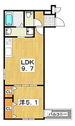 サンセレーノ minami 3階1LDKの間取り
