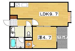 JOYFUL・HOUSE津田駅前 2階1LDKの間取り