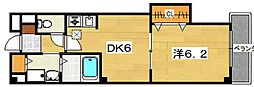 ボヌールレジダンス 1DKの間取図画像