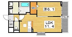 フィオーレカーサ 1LDKの間取図画像