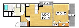 フィオーレカーサ 1LDKの間取図画像