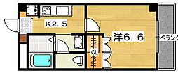 グランドソレーユ 1Kの間取図画像