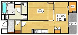 藤阪東レジデンス八弘 1LDKの間取図画像