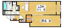 シュシュテラス 1LDKの間取図画像