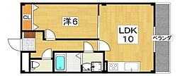グランコスモ交野 1LDKの間取図画像