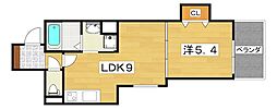 クリエオーレ星田 1LDKの間取図画像