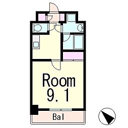 エンゼルプラザ瀬田駅前 7階1Kの間取り