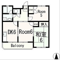 ファミールSANSE 3DKの間取図画像