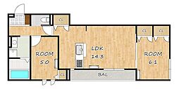 BORD DU LAC SOERI 2LDKの間取図画像