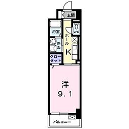 ヒラソル瀬田 1Kの間取図画像