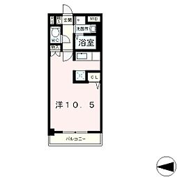 ウォーターマーク ワンルームの間取図画像