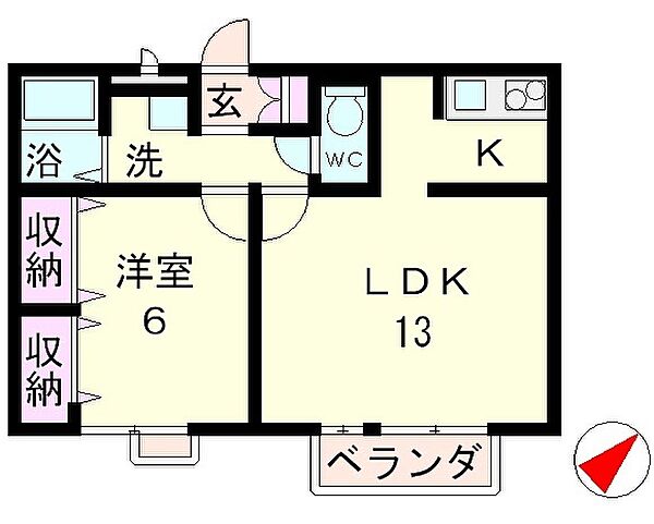 滋賀県草津市草津町(賃貸アパート1LDK・1階・45.20㎡)の写真 その2