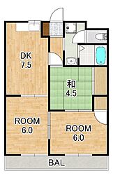 エスポワール 3DKの間取図画像