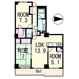 ウイング・ビュー 3LDKの間取図画像